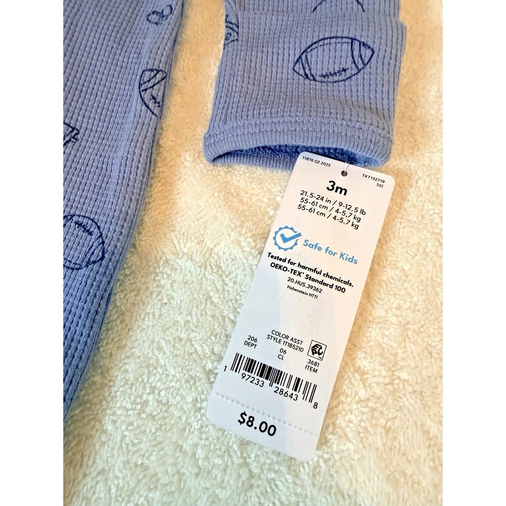 Carter's Just One You Waffle-knit Football Sleeper in Blue - 3M - Picture 3 of 3